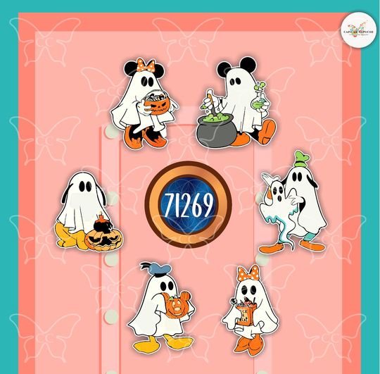 Discover Mickey & Friends Halloween Ghosts-Disney Movie Inspired Magnets Cruise Suite Door Magnets