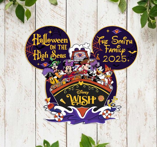 Cruise Halloween Magnet Halloween On The High Seas 2025 Magnet, Cruise Door Magnet Disney wish magnet Disney Halloween magnet