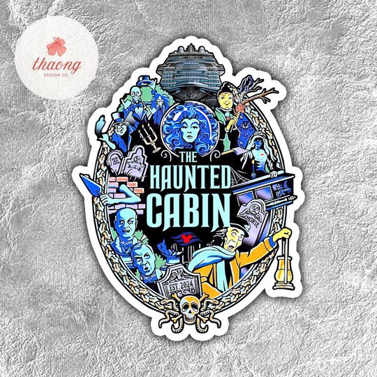 Discover The Haunted Mansion Welcome Foolish Mortals magnet, Hitchhiking ghosts Haunted Cabin Halloween on the high seas magnet, Family Cruise magnet
