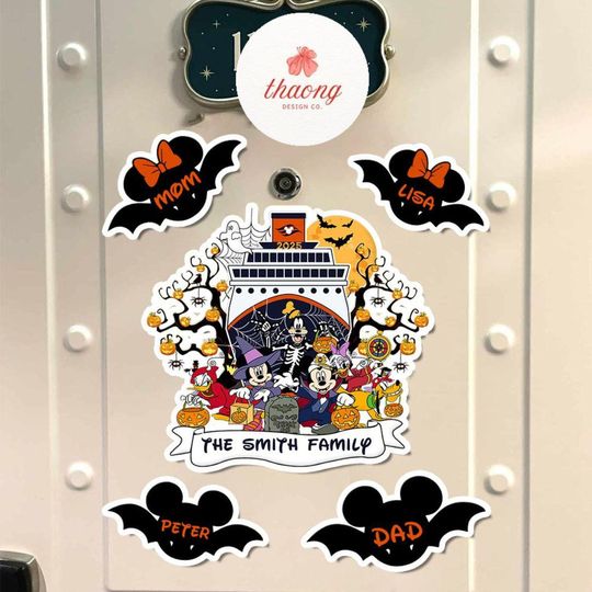 Discover Personalized Disney Cruise Line Halloween magnet, Mickey & friends Pumpkin magnet