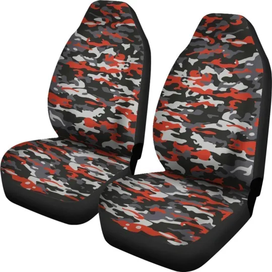 Discover 2Pc Camouflage Car Front Seat Cover Set, Universal Seat Cushion