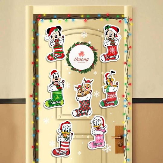 Discover All character Christmas stocking Disney Cruise Line magnet, Mickey & friends princess Stitch toy story Cruise magnet, Very Merrytime Cruise