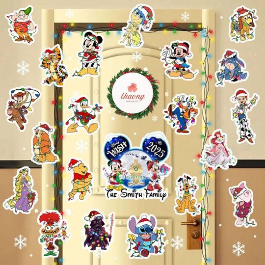 All characters Disney Cruise Line Christmas magnet, Mickey & friends princess Stitch toy story Cruise magnet, Very Merrytime Cruise magnet