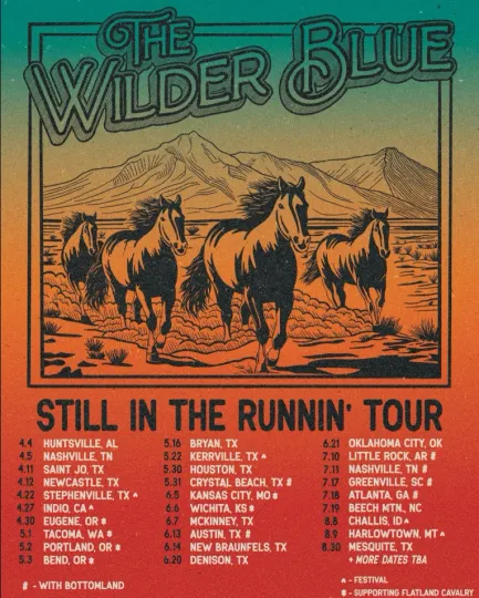 Discover The Wilder Blue Still In The Running Tour 2025 Poster