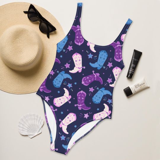Discover Western One Piece Swimsuit, Cowgirl Bathing Suit, Bachelorette Swimwear
