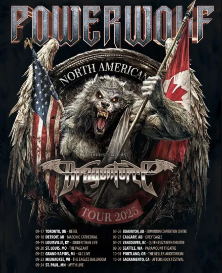 Powerwolf North American Tour 2025 Poster, Premium Matte Vertical Poster for Fans