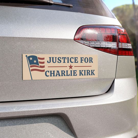 Justice for Charlie Kirk Car Magnet, Kirk Car Decal, Charlie Kirk Bumper Sticker, Rest In Peace Charlie Kirk