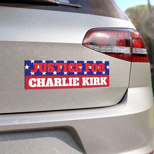 Justice for Charlie Kirk Car Magnet, Political Car Magnet, Patriotic Bumper Sticker, Protest Magnet, American Flag Design, Memorial Tribute