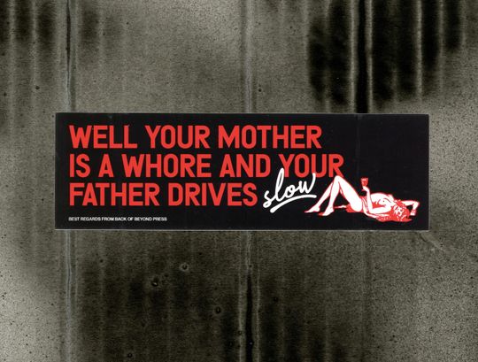 Discover Charlie Megira Mother & Father Insult Bumper Sticker
