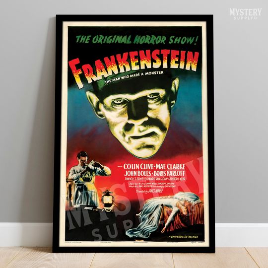 Discover Frankenstein 1947 Vintage Horror Monster Movie Poster / Wall Decor Art Print / Horror Decor / Halloween Decor #75