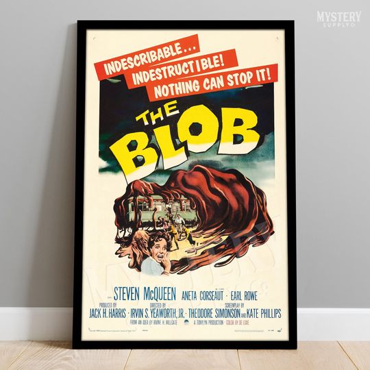 Discover The Blob 1958 Vintage Horror Monster Movie Poster / Sci-Fi Decor / Horror Decor / Wall Decor Art Print / Horror Poster #212