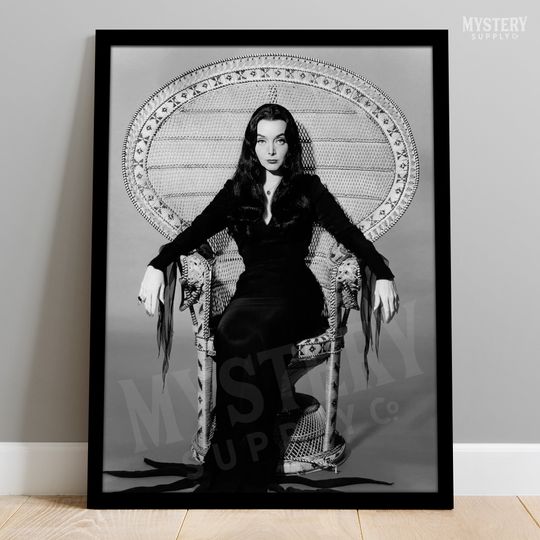 Morticia Addams Carolyn Jones 1960s Vintage Addams Family Witch Photo Poster / Wall Decor Art Print / Horror Decor / Halloween Decor #183