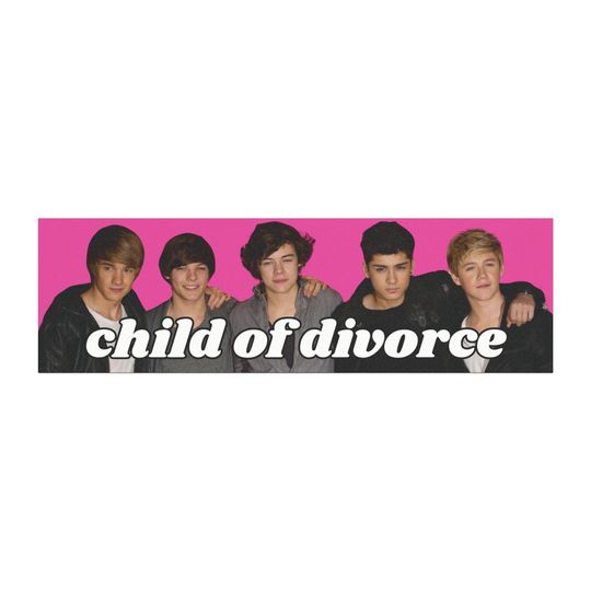 Discover 10" x 3" One Direction Child of Divorce Bumper Magnet, Funny Bumper Magnet, Funny Car Magnet, Funny Bumper Sticker Alternative