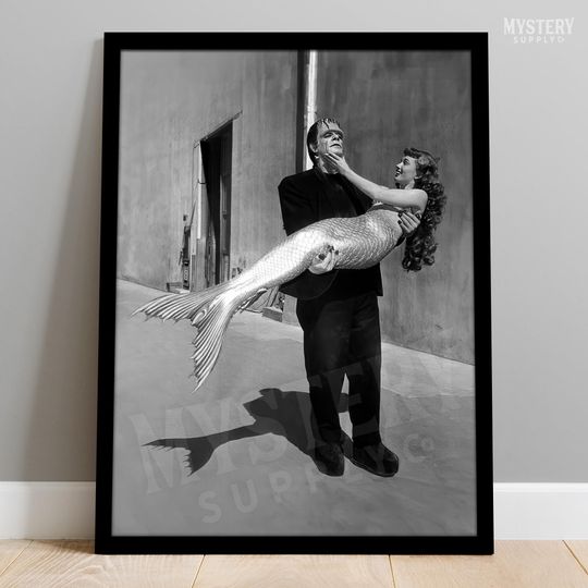 Discover Frankenstein and Mermaid 1948 Vintage Horror Movie Monster Photo Poster / Wall Decor Art Print / Halloween Decor / Horror Decor #203