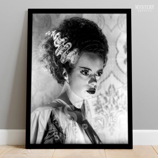 Discover Bride of Frankenstein 1935 Vintage Horror Movie Portrait Photo Poster / Wall Decor Art Print / Horror Decor / Halloween Decor #121