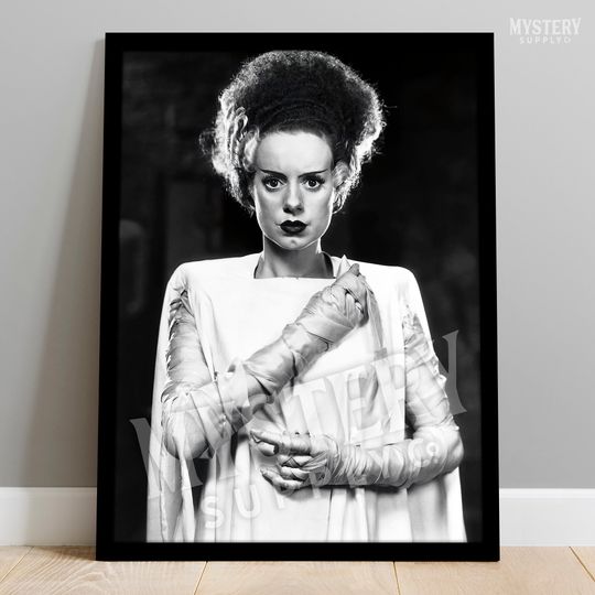 Discover Bride of Frankenstein 1935 Vintage Horror Movie Monster Portrait Photo Poster / Wall Decor Art Print (Black & White) #120