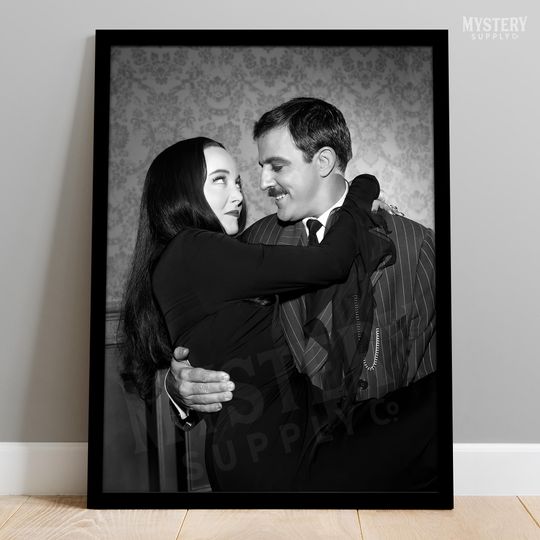 Morticia Addams and Gomez 1960s Vintage Addams Family Photo Poster / Wall Decor Art Print / Horror Decor / Halloween Decor #219