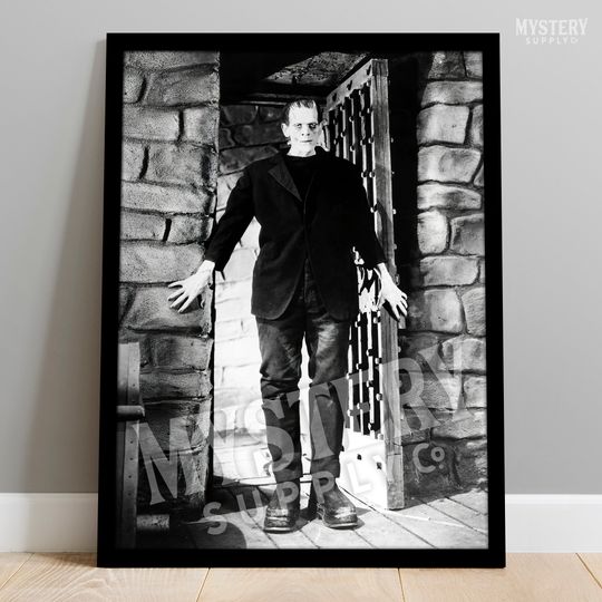 Discover Frankenstein 1931 Vintage Horror Movie Cell Door Monster Photo Poster / Wall Decor Art Print (Black & White) #123