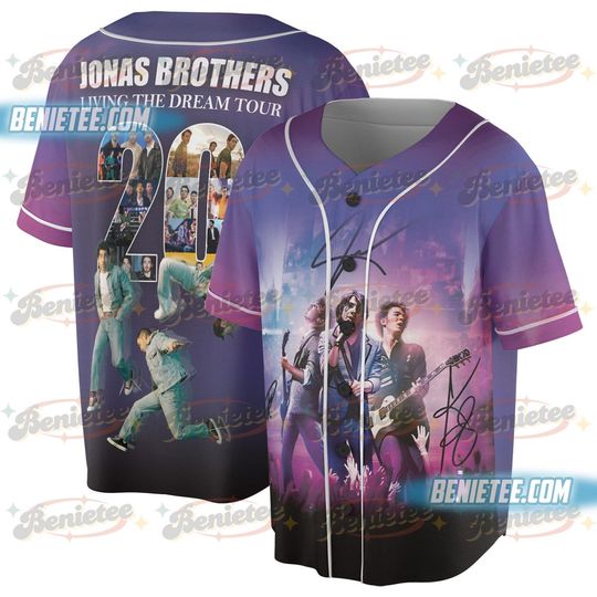 Jonas Brothers Tour 2025 Baseball Jersey Living The Dream Jersey