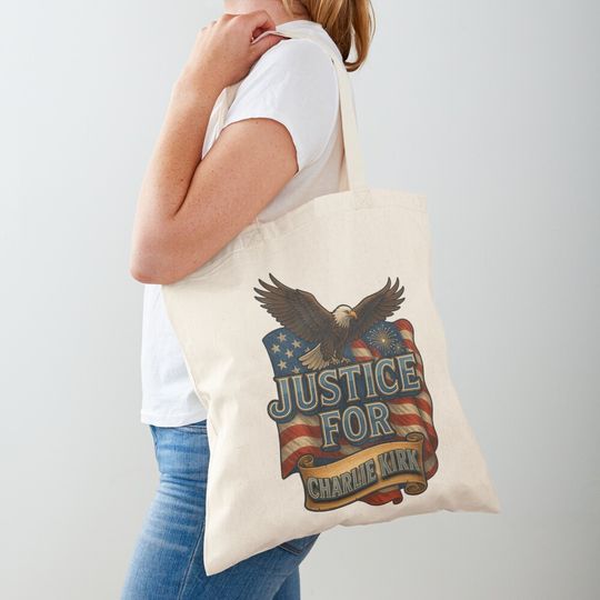 JUSTICE For Charlie Kirk American Eagle Tote Bag