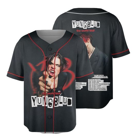 2025 Concert Dates Baseball Jersey, Yungblud Idols World Tour Jersey