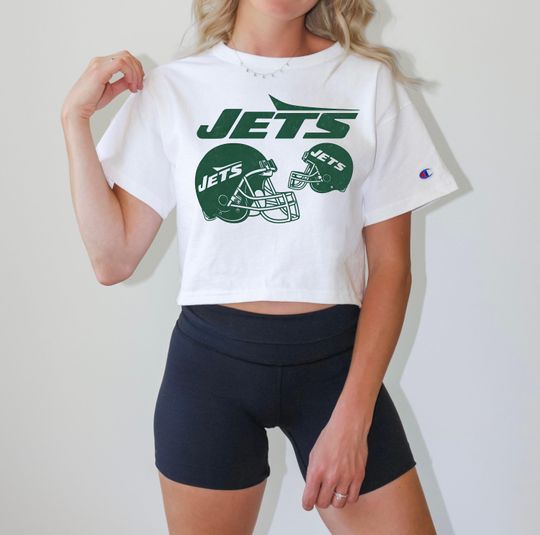 Discover New York Jets Women's Crop Top T-Shirt, Vintage, Sports Apparel