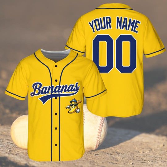 Discover Custom Baseball Jersey, Funny Banana Baseball Jersey, Let's Go Bananas Shirt for Baseball Fans, Gift For Savannah Baseball Fan