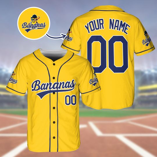 Discover Custom Baseball Jersey, Funny Banana Baseball Jersey, Let's Go Bananas Shirt for Baseball Fans, Gift For Savannah Baseball Fan