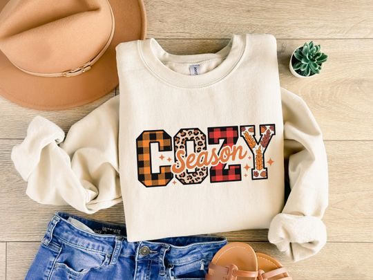 Cozy Season Sweatshirt, Retro Fall Sweatshirt, Get Cozy Sweatshirt, Womens Fall Sweaters