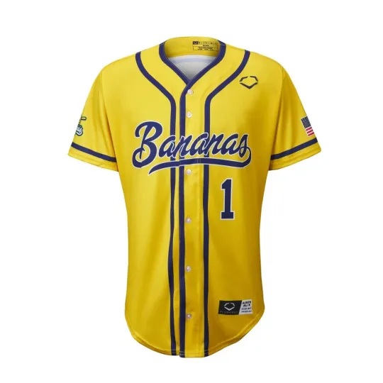 Discover Savannah Bananas Evoshield #1 Baseball Jersey Yellow