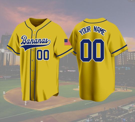 Discover Custom "Bananas" Baseball Jersey: Personalized Team Jersey, Funny Sports Gift