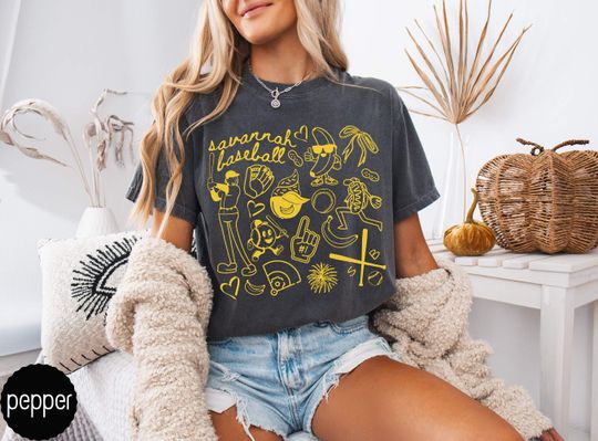 Discover Savannah Baseball Doodle Shirt,Cute Trendy Savannah Baseball Game Day Tee Shirt,Gift for Savannah Baseball Fan,Banana Shirt