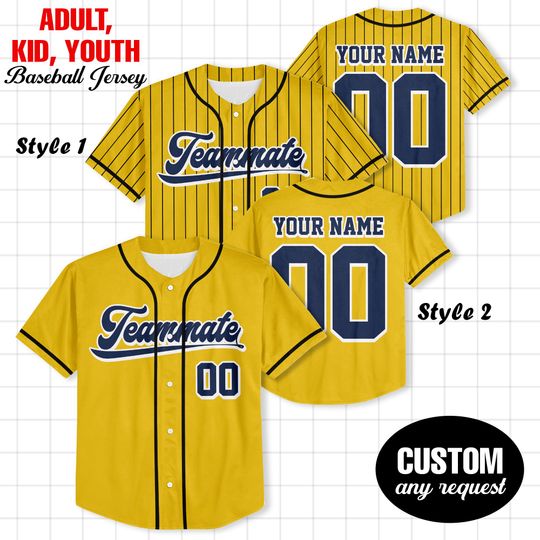 Discover Custom Yellow Baseball Jersey for Summer 2025, Vintage Baseball Shirt for Fans of All Ages