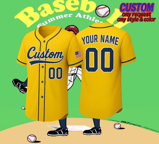 Discover Custom Baseball Jersey for Kids with Personalized Name and Number