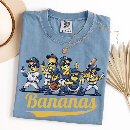 Bananas Baseball Team Shirt, Funny Mascot Squad Tee, Game Day T-Shirt, Softball Mom Gift, Savannah Bananas Fan Unisex Top