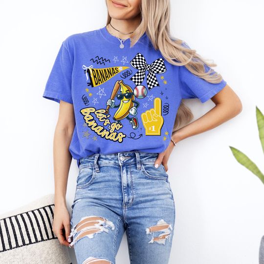Bananas Baseball Shirt, Bananas Doodle Tshirt, Game Day Tee, Savannah Bananas Shirt