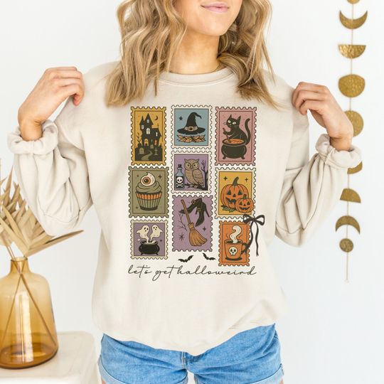 Discover Halloween Sweatshirt, Retro Ghost Sweatshirt, Cute Fall Hoodie, Women's Halloween Sweatshirt, Pumpkin Season, Retro Halloween Sweatshirt