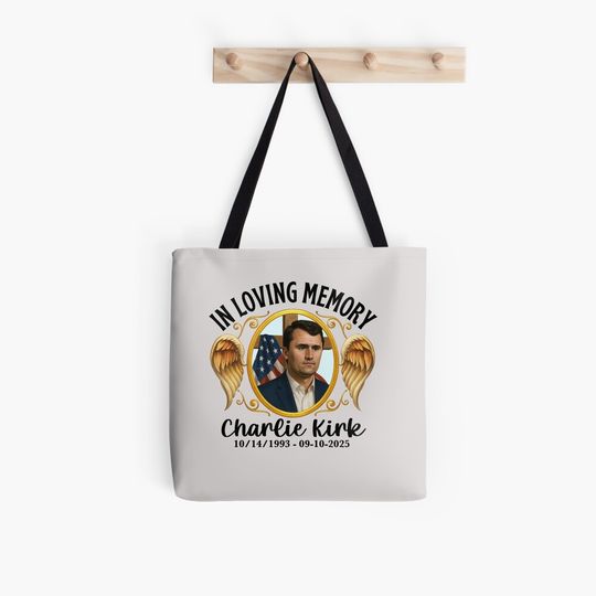 Charlie Kirk in memory patriot freedom USA  Tote Bag