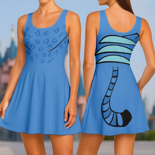 Kpop Demon Hunters Tiger Cosplay Skater Dress, Derpy Tiger Cosplay Gift, Derpy Tiger Costume Kids Skater, Blue Tiger, Halloween Costume