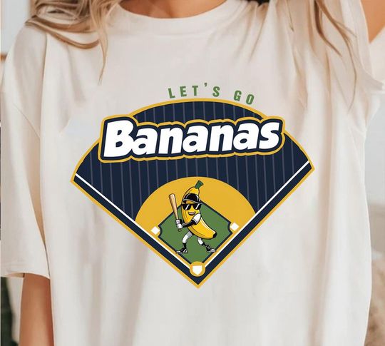 Discover Let's Go Bananas Shirt, Retro Baseball T-shirt, Vintage Soft Tee