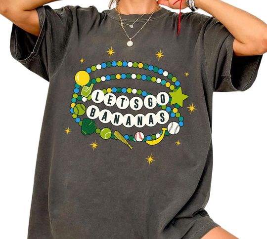 Discover Let's Go Bananas Shirt, Bracelet Baseball T-shirt, Vintage Soft Tee