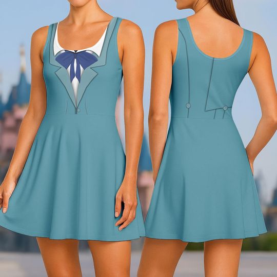 Ezra Hitchhiking Ghosts Skater Dress, Haunted Mansion Costume Shirt, Disney Women Dress, Halloween Shirt, Magic Kingdom, Gift For Her