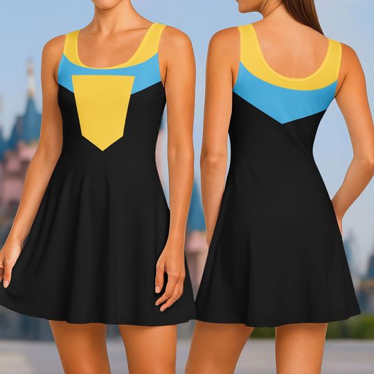 Invincible Cosplay Skater Dress, Mark Grayson Women Dress, Invincible Casual Dress, Superhero Comic Book Dress, Halloween Gift For Her