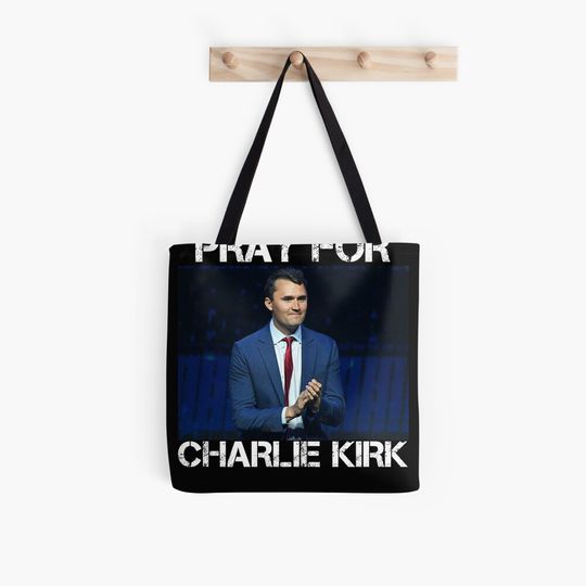 Pray For Charlie Kirk American Flag Tote Bag