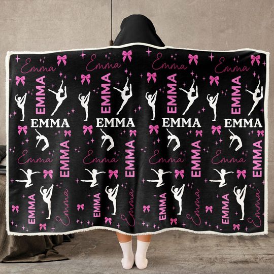 Discover Dancing Girl Custom Name Personalized Wearable Blanket Hoodie, Dance Blanket, Gift for Teen Dancer, Custom Name Blanket, Kid Gifts