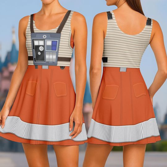 Star Wars X-Wing Costume Dress, Luke Skywalker Skater Dress, Pilot Cosplay Outfit for Women, Halloween Party Dress, Gift For Women