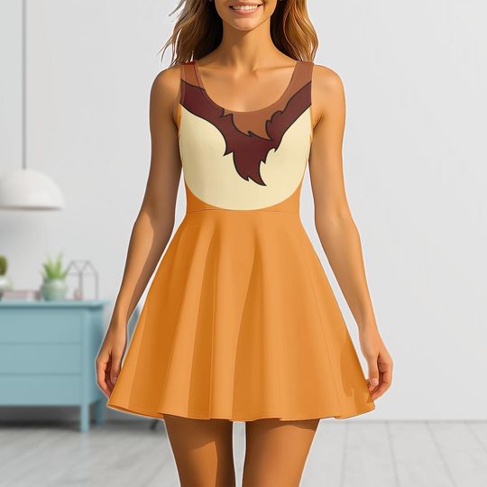 Disney Simba Skater Dress, Lion King Cosplay Dress Women, Disney Animal Dress, Costume Women Dress, Skater Dress Gift For Women