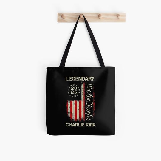 Pray For Charlie Kirk Legendary American Flag Tote Bag