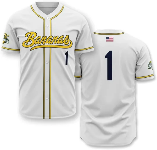 Discover Hot Savannah Bananas Baseball Jersey Team AOP 3D White