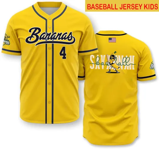 Discover New Savannah Bananas Jackson Baseball Jersey Kids
